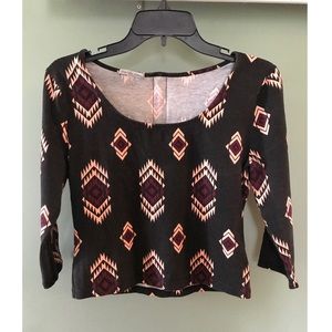 Geometric Print Crop Top